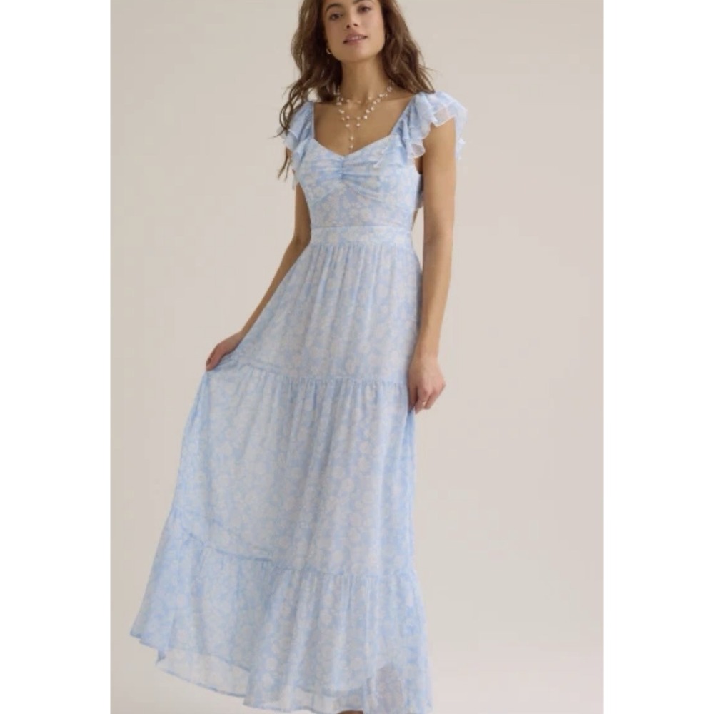 Altard state Lotte Maxi Dress‎ Blue/White floral Size M BNWT